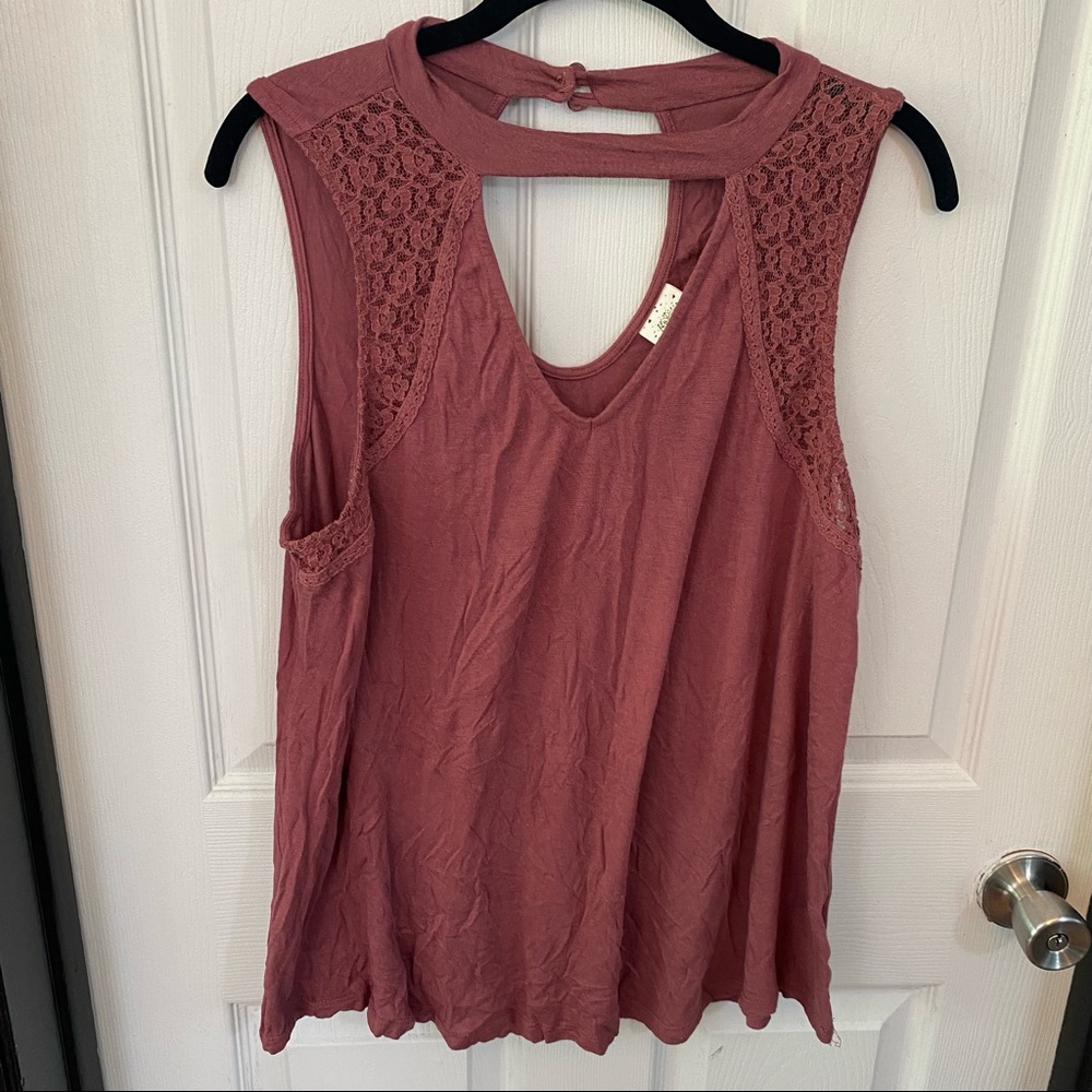 Purple Choker Neck Tank Top